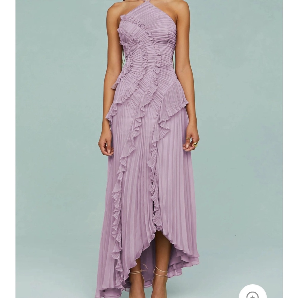 Purple High-Low Halter Dress